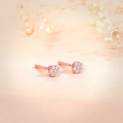 Rose Gold Flower Bling Studs