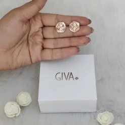 Rose Gold Flower Bouquet Earrings