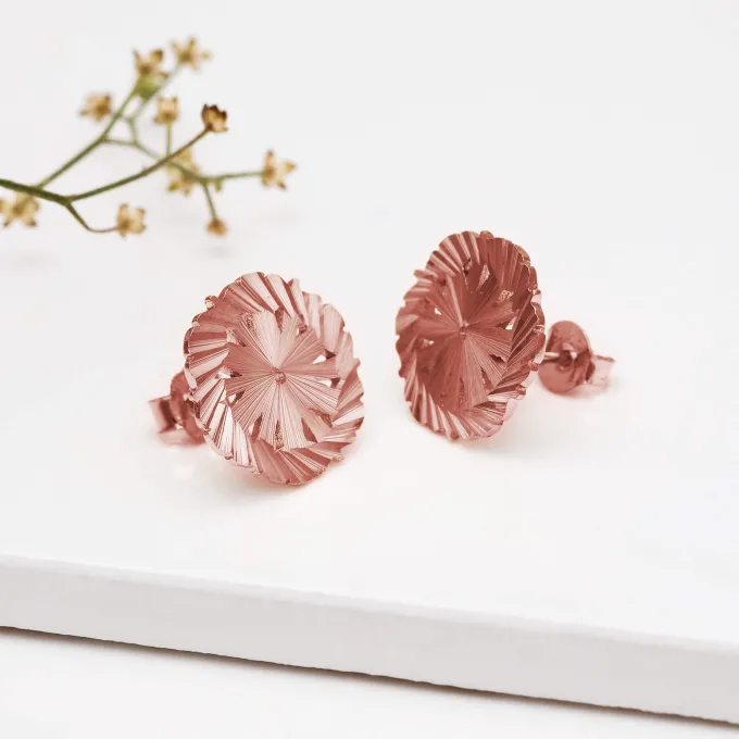 Rose Gold Flower Bouquet Earrings