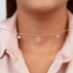 Rose Gold Flower Charm Bracelet
