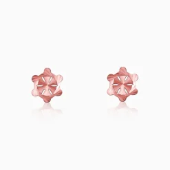 Rose Gold Flower Stud Earrings