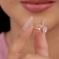 Rose Gold Flower Twist Ring
