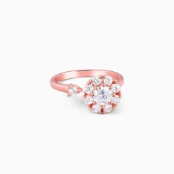 Rose Gold Flower Twist Ring