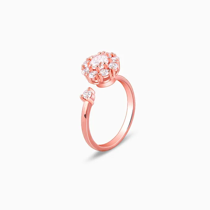 Rose Gold Flower Twist Ring