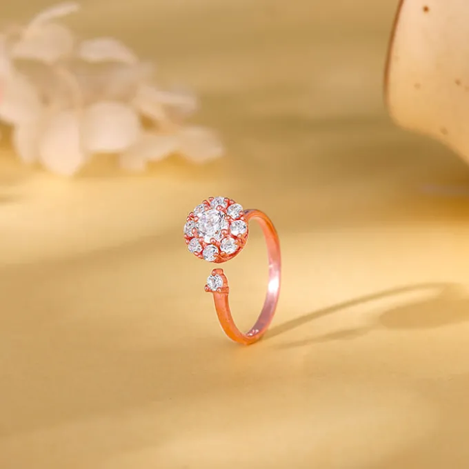 Rose Gold Flower Twist Ring