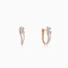 Rose Gold Flowery Lab Grown Diamond Earrings