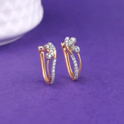 Rose Gold Flowery Lab Grown Diamond Earrings