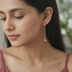 Rose Gold Fluttering Beauty Sui Dhaga Earrings