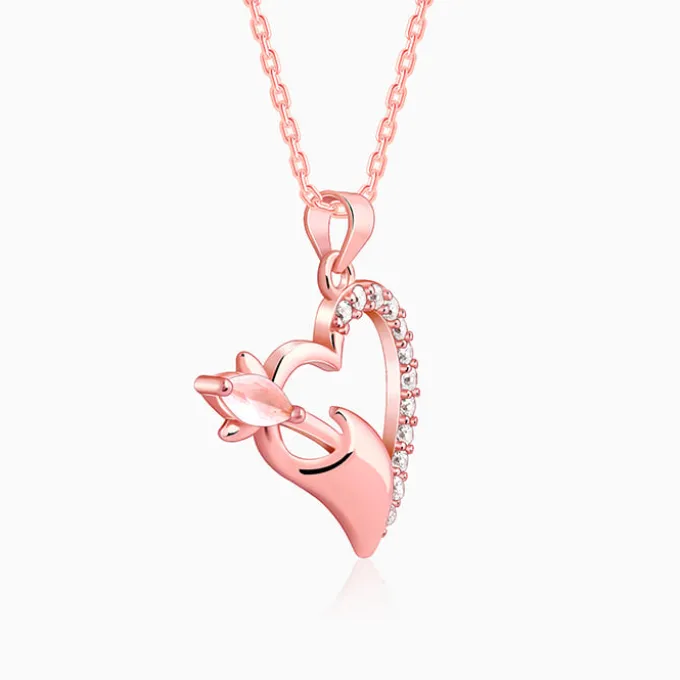 Rose Gold Forevermore Pendant With Link Chain