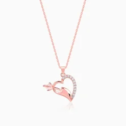 Rose Gold Forevermore Pendant With Link Chain