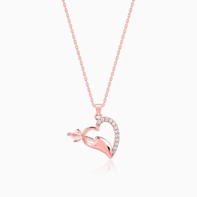 Rose Gold Forevermore Pendant With Link Chain