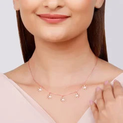 Rose Gold Frost Charm Necklace
