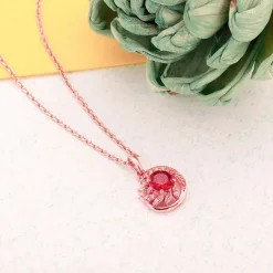Rose Gold Full of Love Pendant with Link Chain