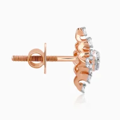 Rose Gold Geometric Square Diamond Earrings