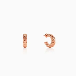 Rose Gold Gleam Knot Hoop Earrings