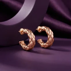 Rose Gold Gleam Knot Hoop Earrings