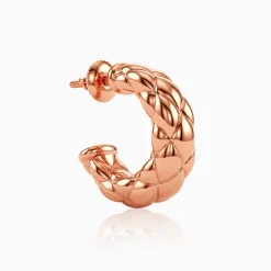 Rose Gold Gleam Knot Hoop Earrings