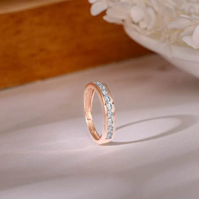 Rose Gold Glistening Amber Diamond Ring