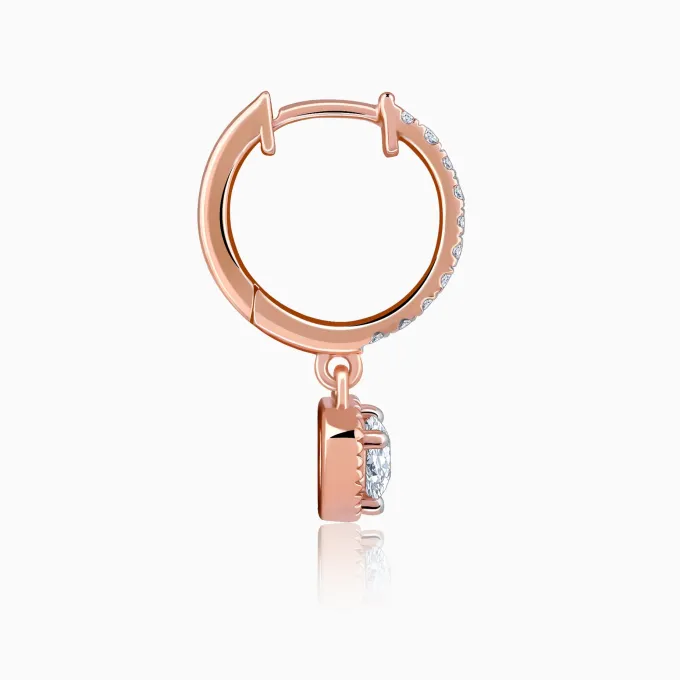 Rose Gold Glittering Drop Lab Grown Diamond Earrings