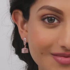 Rose Gold Glittering Grace Jhumki