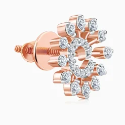 Rose Gold Glowing Sun Lab Grown Diamond Earrings