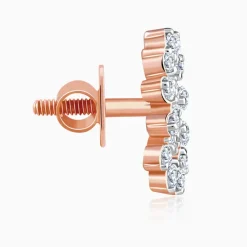 Rose Gold Glowing Sun Lab Grown Diamond Earrings