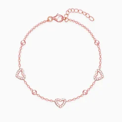 Rose Gold Halo Heart Bracelet
