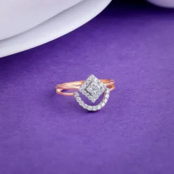Rose Gold Halo Prism Lab Grown Diamond Ring