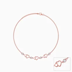 Rose Gold Heart Anklet