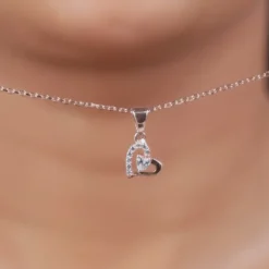 Rose Gold Heart Glow Pendant with Link Chain