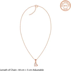 Rose Gold Heart Glow Pendant with Link Chain