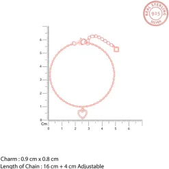 Rose Gold Heart Hooked Bracelet