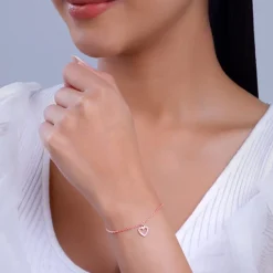 Rose Gold Heart Hooked Bracelet