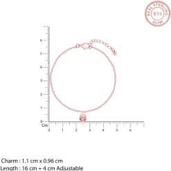 Rose Gold Heart in Seashell Bracelet