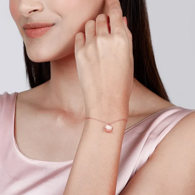 Rose Gold Heart in Seashell Bracelet