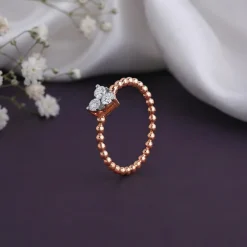 Rose Gold Heart Solitaire Lab Grown Diamond Ring