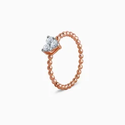 Rose Gold Heart Solitaire Lab Grown Diamond Ring
