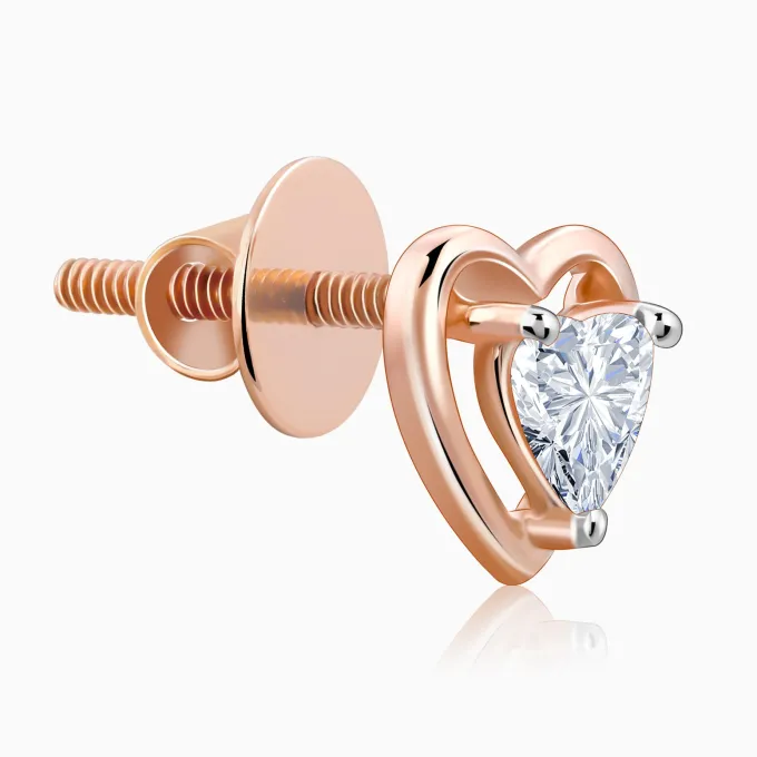 Rose Gold Heart Throb Lab Grown Diamond Earrings