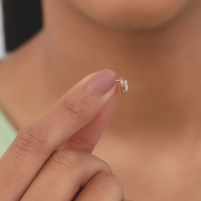 Rose Gold Heart Throb Lab Grown Diamond Earrings