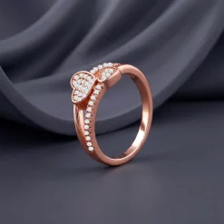 Rose Gold Heart Whisper Ring (Size 12)