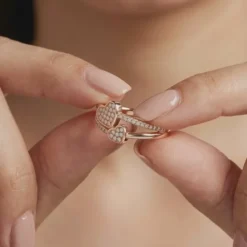 Rose Gold Heart Whisper Ring (Size 12)
