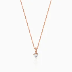 Rose Gold Heartshow Pendant with Link Chain