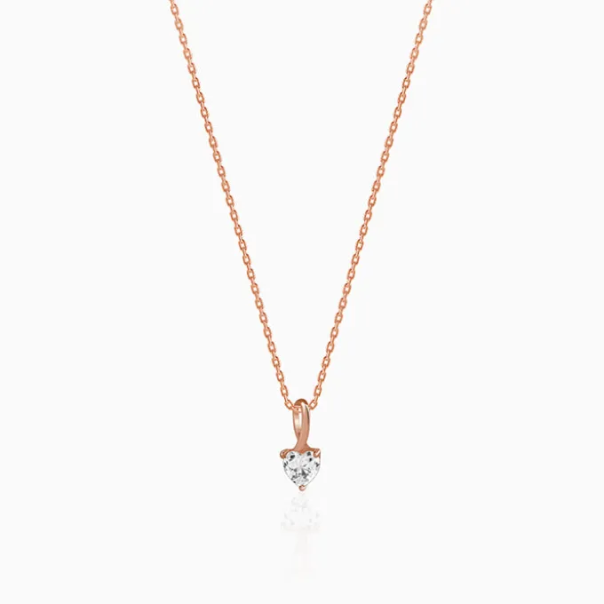 Rose Gold Heartshow Pendant with Link Chain