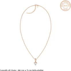 Rose Gold Heartshow Pendant with Link Chain