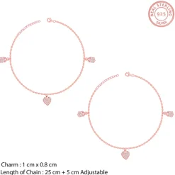 Rose Gold Hearty Anklet