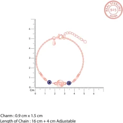 Rose Gold Hindi Initial Evil Eye Bracelet
