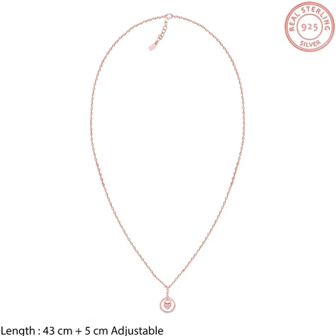 Rose Gold In The Circle of Your Love Pendant with Chain