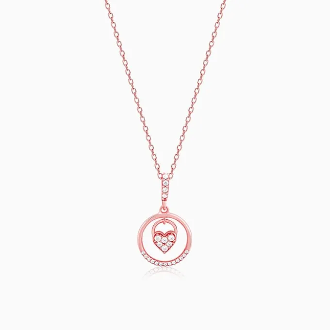 Rose Gold In The Circle of Your Love Pendant with Chain