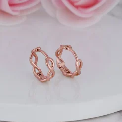 Rose Gold Infinite Loop Earrings