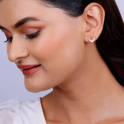 Rose Gold Infinite Love In Heart Earrings
